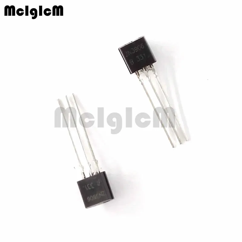 MCIGICM 100 шт. 2N3906 Универсальный транзистор TO-92 0.2A 40V PNP оригинальный новый |