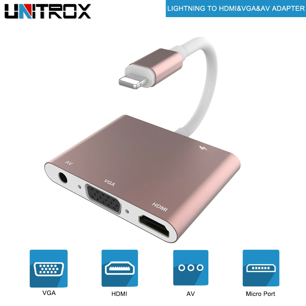 AV HDTV OTG конвертер для Lightning к HDMI VGA Jack аудио тв видео адаптер iPhone X XS XR 8 7 6plus iPad