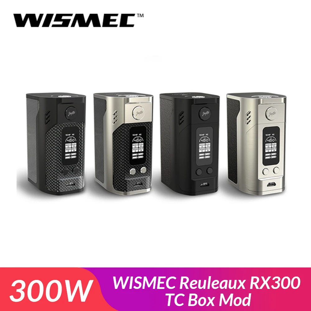 RU склад оригинальный WISMEC Reuleaux RX300 TC коробка мод углеродного волокна батарея Quad