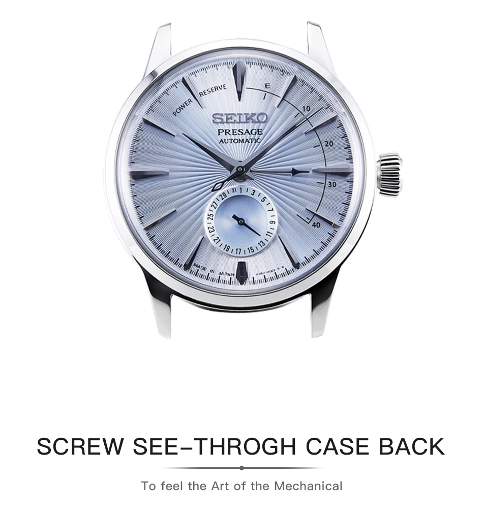 Оригинальные Seiko часы Presage Seres автоматические механические деловые мужские часы 5 бар водонепроницаемые глобальная гарантия SSA385J1