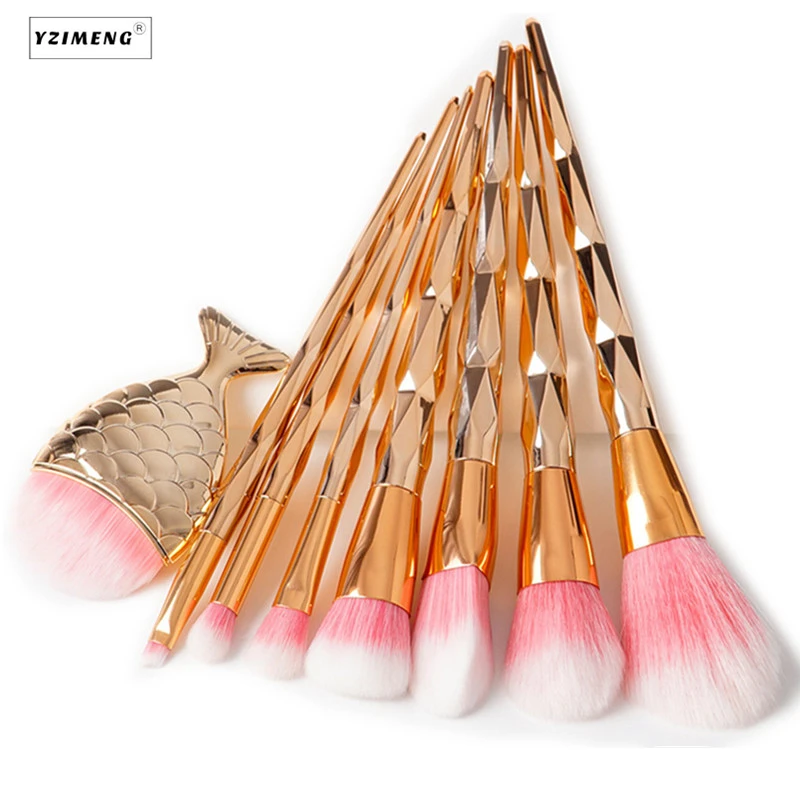 Набор кистей для макияжа с ручкой в виде единорога 7 шт.|makeup brush set|beauty make upbrush set |