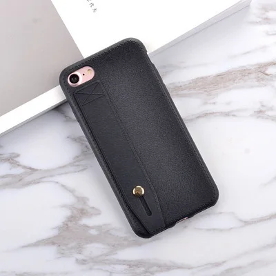 Чехол из искусственной кожи для iphone XS Max XR ультра тонкие чехлы для телефонов iphone X 8 7 Plus 6 6s чехол Coque Fundas Capa kickstand - Color: black