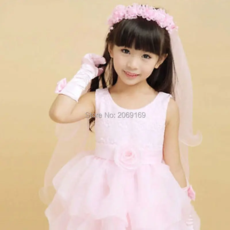 Новинка 2020 белая и розовая Цветочная свадебная вуаль для девочки с венком