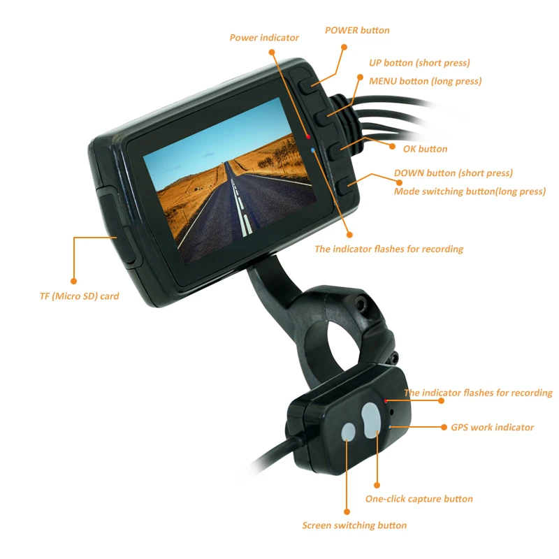 1080P GPS WI FI в байкерском стиле из водонепроницаемого материала Камера DVR мотор Dash Cam