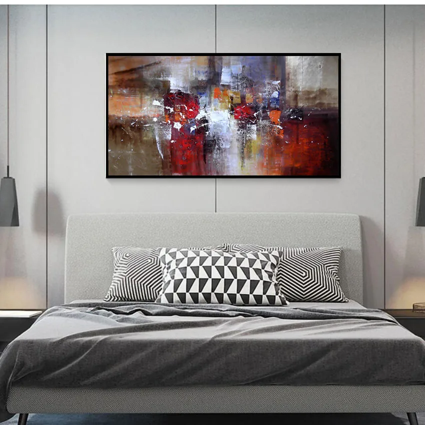 Unique gift Hand Painted Modern Large Abstract Art Home Decor Hang Picture colorful Handmade Oil Painting On Canvas no framed | Дом и сад
