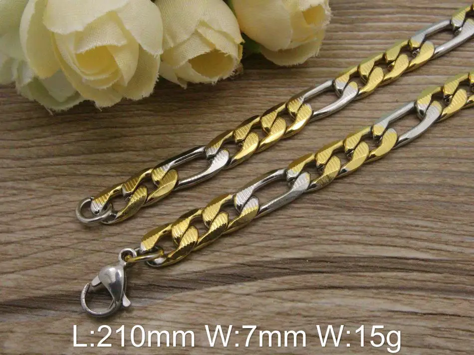 Модный браслет из нержавеющей стали оптом ювелирный серебряный браслет-цепочка