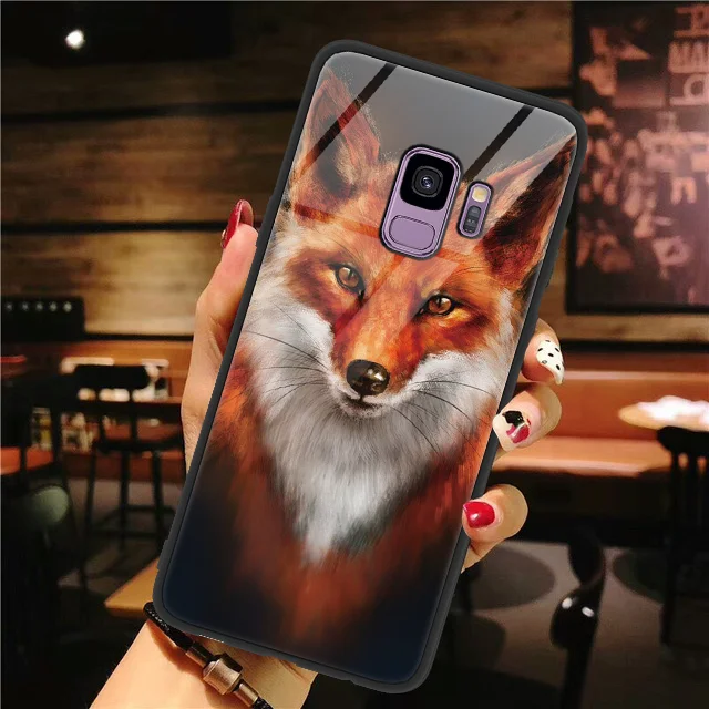 hbmhuli Закаленное Стекло мультяшный чехол для samsung Galaxy S9 S8 S10 плюс S10e Note 8 9 J4 J8 J7 чехол для Galaxy A6 плюс J8 чехол - Цвет: hbmhuli