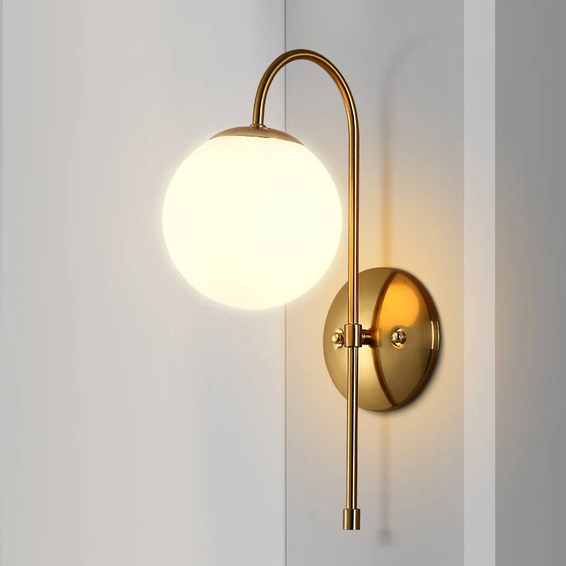 Современный минималистичный светодиодный стеклянный настенный светильник для