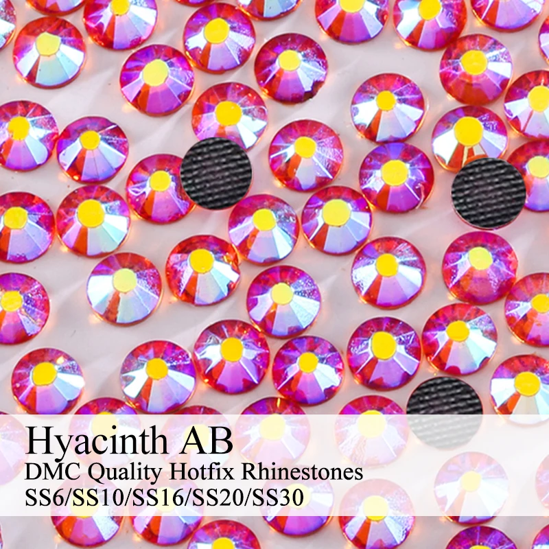 

Polaris SS6-SS30 Machine Cut Pink Hyacinth AB Strass DMC Hotfix Rhinestone For DIY Garment Dress Rhinestones Accessories
