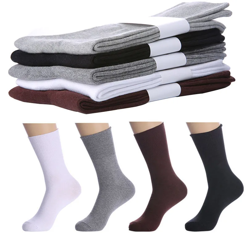 

5pairs Men Business Crew Sock Meias Summer Autumn Deodorant Male Cotton Socks Art Formal Solid Color Man Socks Sox Gift Box Weed