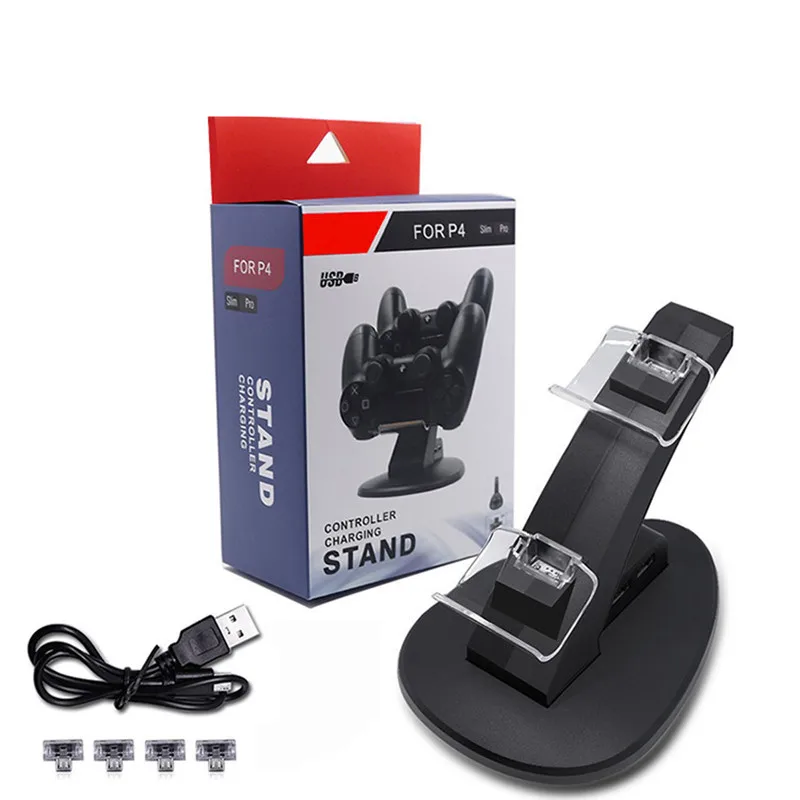 

New Controller Charger Dock USB PS4 Charging Stand Station Cradle for Sony Playstation 4 PS4 Slim Contact type