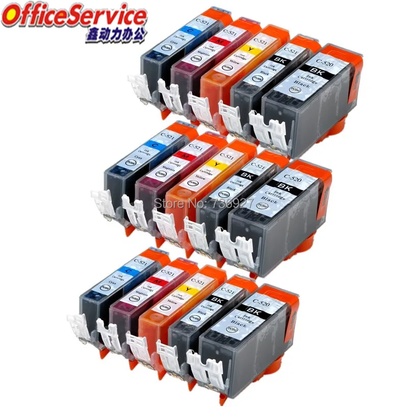 15X совместимый чернильный картридж PGI-520 CLI-521 PGI520 CLI521 для Canon IP4600 IP4680 MP550 MP560 MP568 MP620
