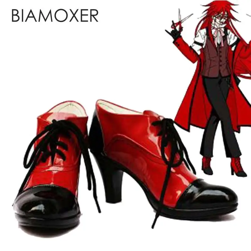 Biamoxer сапоги на заказ черный Батлер галлл сутскал косплей обувь пользовательские