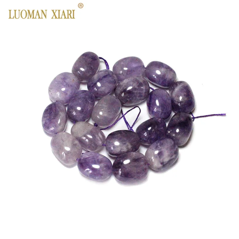 Light Amethyst AAA натуральный драгоценный камень розовые кристаллы аметиста уникальные почти овальные формы каменные бусины для самостоятельного изготовления ювелирных изделий браслет, ожерелье 15*20 мм - Цвет: Light Amethyst