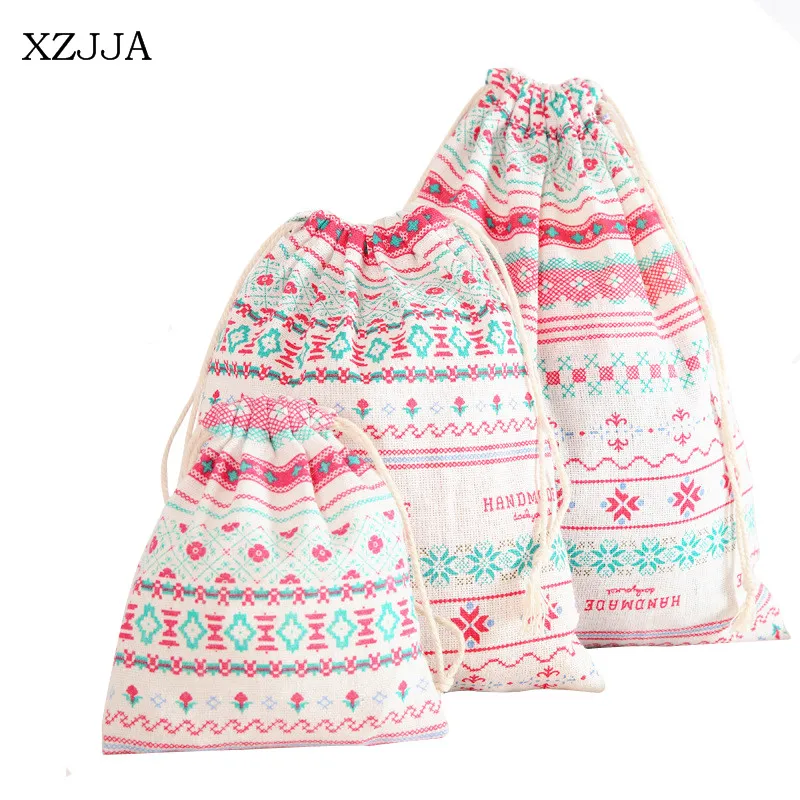 XZJJA 3 шт./компл. печать Drawstring сумка для хранения Портативный Путешествия костюмы