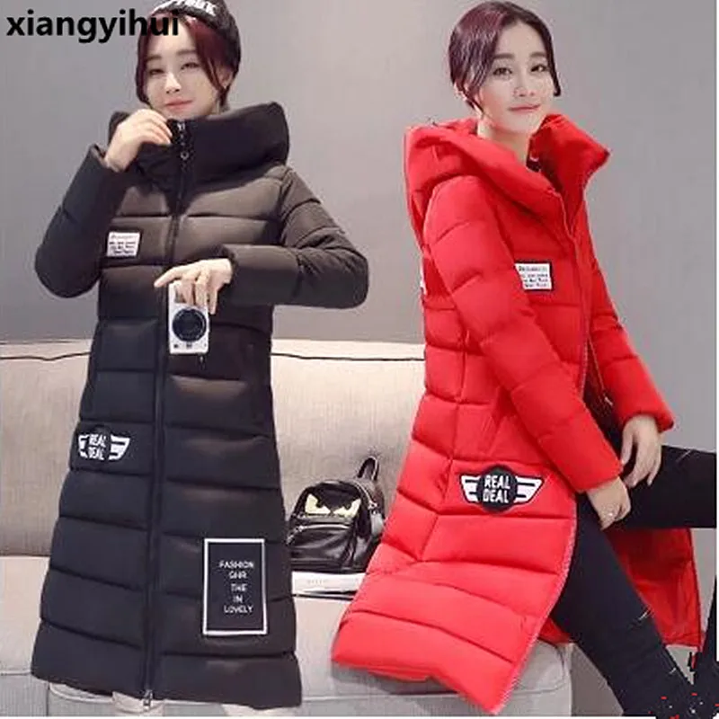 Women Winter Coat Jacket Warm Parkas plus size Overcoat High Quality Quilting down cotton long winter coat | Женская одежда