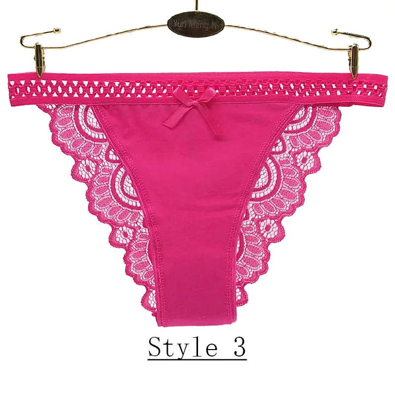 Style 3 1 шт., сексуальные кружевные трусики, модное розовое сексуальное женское нижнее белье с низкой талией, мягкое удобное хлопковое нижнее белье, милые женские трусы - Цвет: Style 3