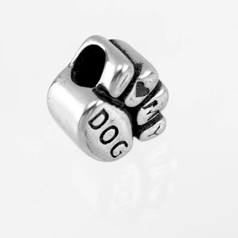 Risul 316 Stainless steel 3D Casting i love my dog slide pendant charm individualized Men/Women jewelry making pendants 2pcs | Украшения и