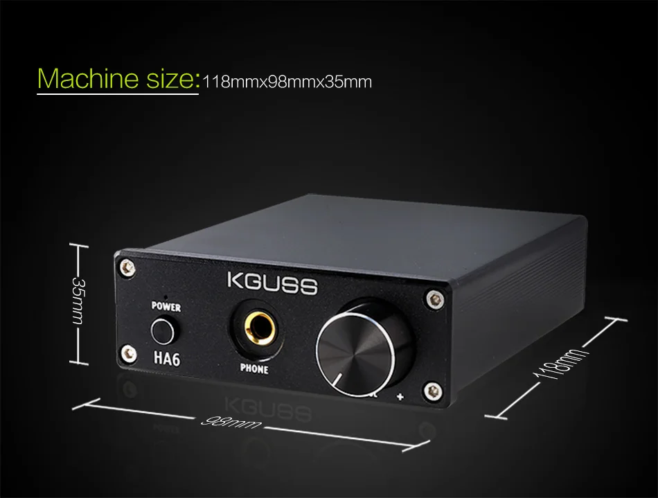 KGUSS HA6 чип TPA3116D2 HIFI стерео Настольный небольшой высокой мощности Цифровой усилитель для наушников