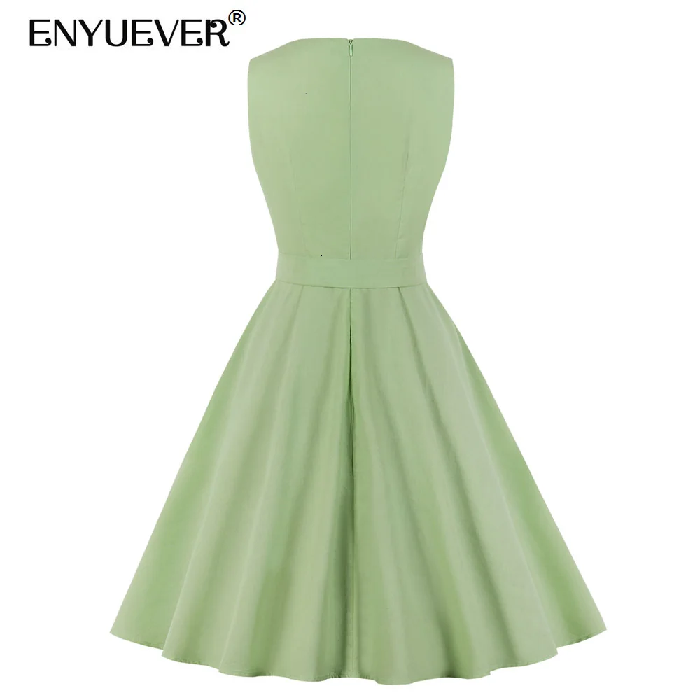 Enyuever Vestido винтажное платье женская одежда Элегантное повседневное хлопковое