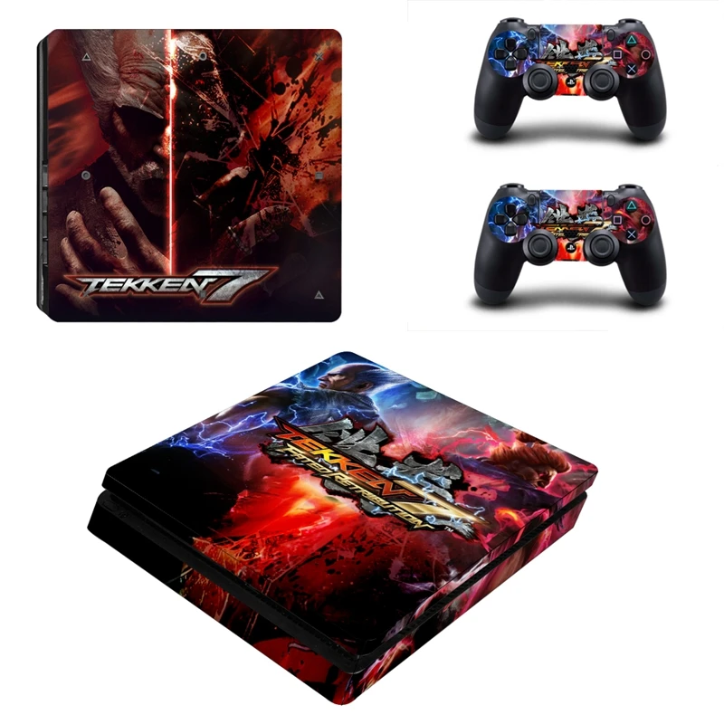 Файтинг Tekken 7 стилизованное покрытие Стикеры чехол для Sony Playstation 4 Slim PS4 тонкая консоль наклейки и надписи 2 контроллеры