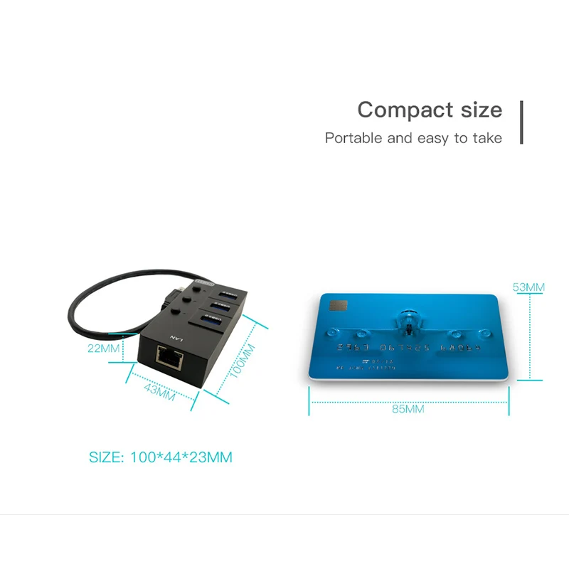 C-BOX USB3.0 Multiple Hub With Ports 3 Individual Power Switches Ethernet RJ45 Lan Port 100M 1000M USB Docking Station |