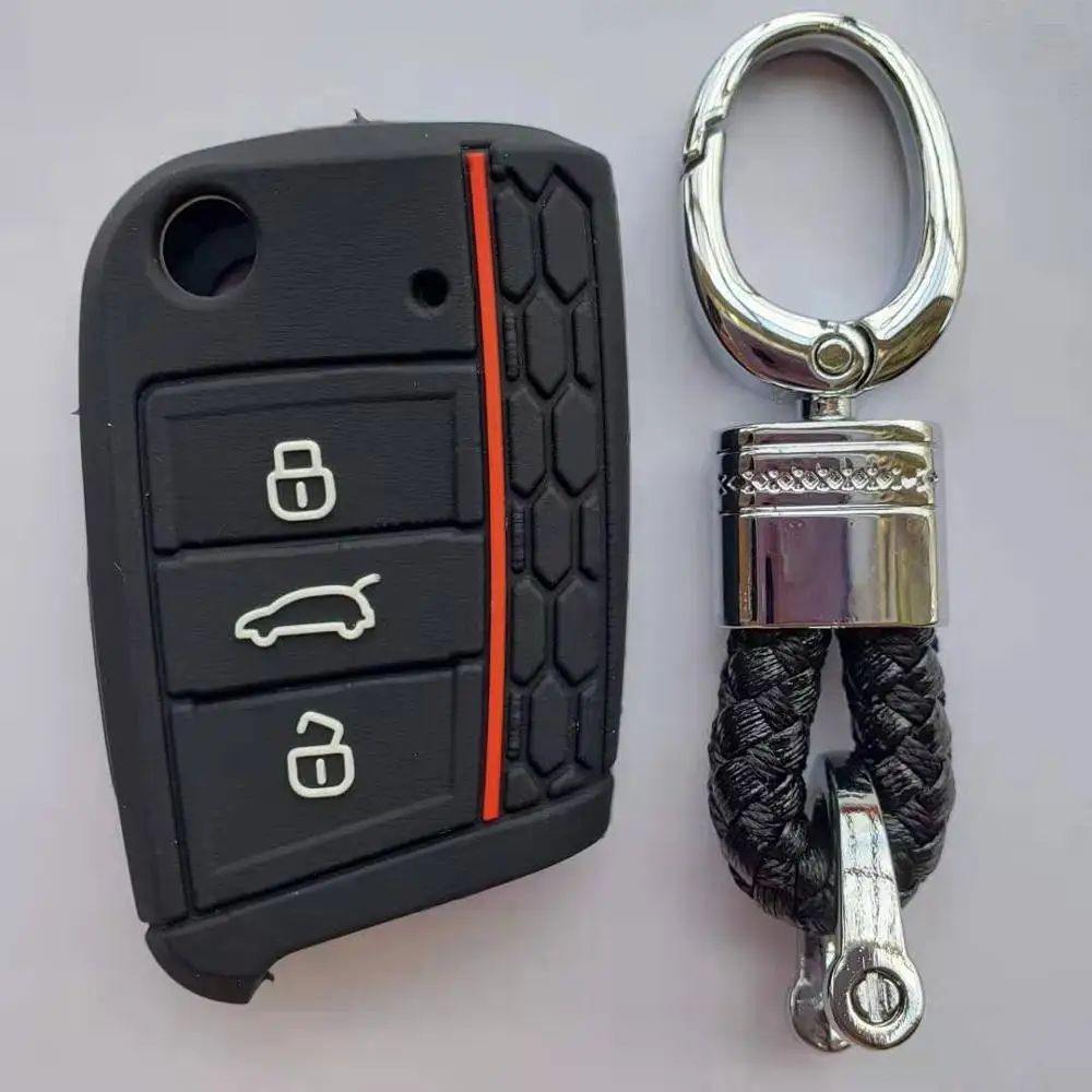 Чехол накладка для ключа силиконовый чехол брелок VW Golf 7 MK7 TSI R20 R Skoda Octavia A7 SEAT Leon Ibiza