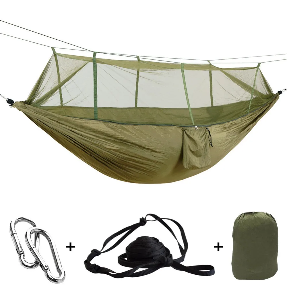 

270*130cm Super Large Hammock Net Anti-Mosquito Durable Hanging Sleeping Hamac Outdoor Indoor Camping Survival Tree Bed Hamak