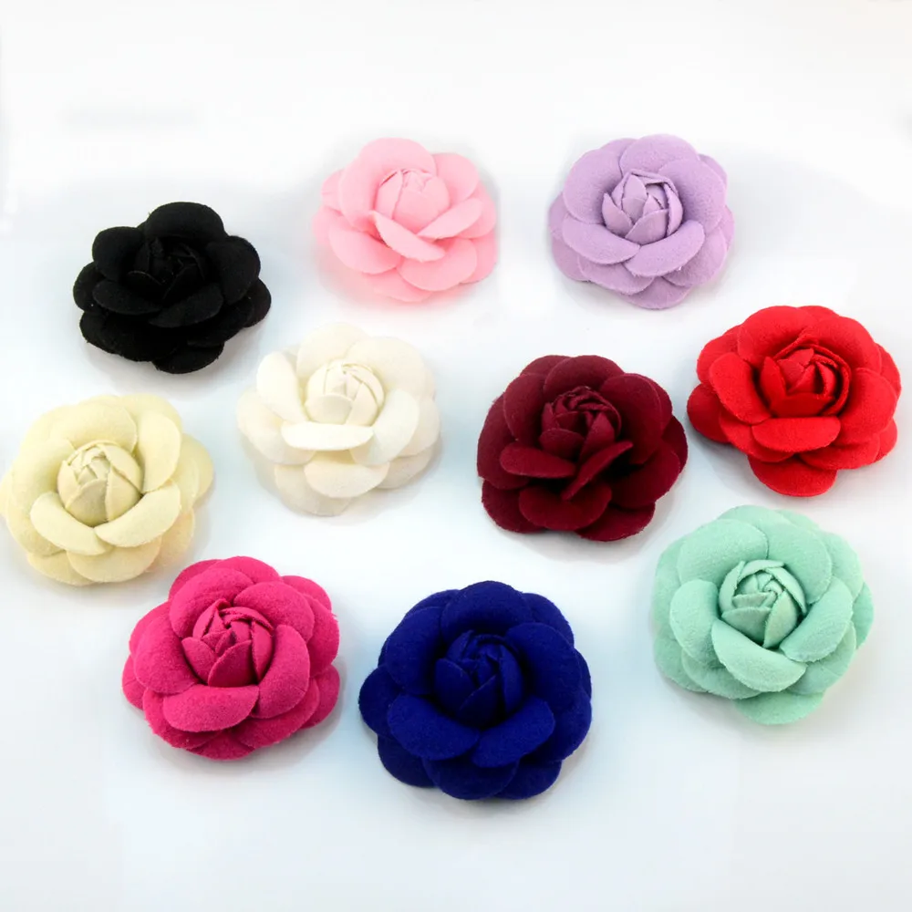50 шт./лот ручной работы с каблуком 7 см начинающим камелии или розы войлока ткани