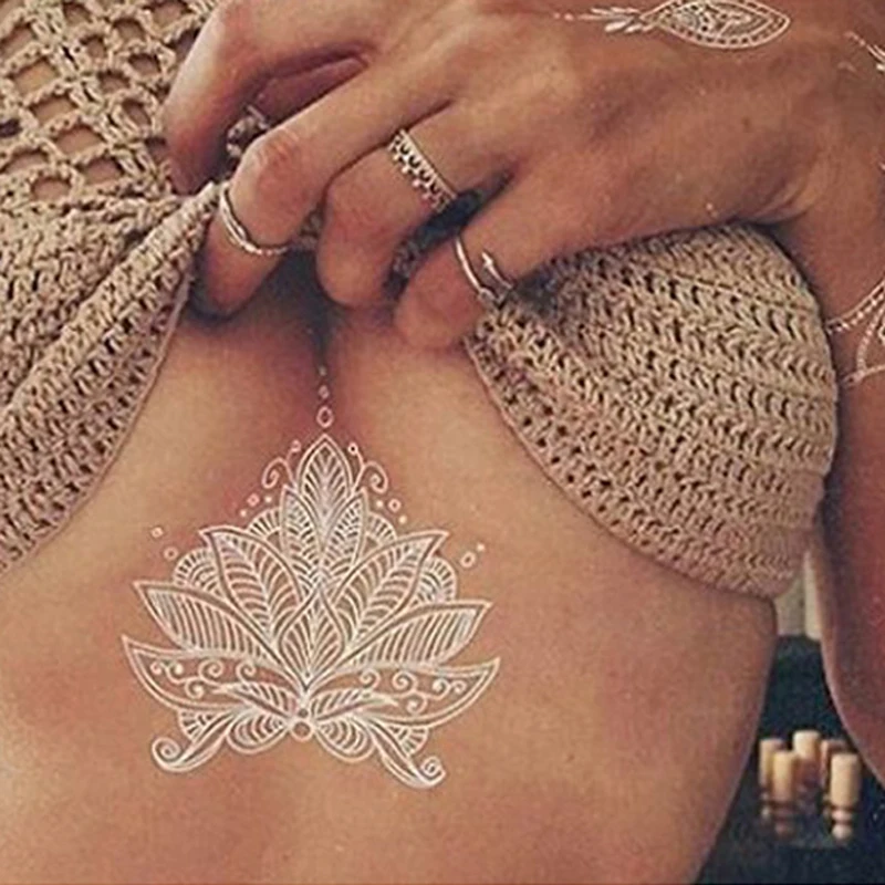 XIXI 1pc Hot Lace Design Flash White Tattoo Stickers Fake Waterproof Transferable On Body Arm Shoulder Wedding Bride|Временные тату| |