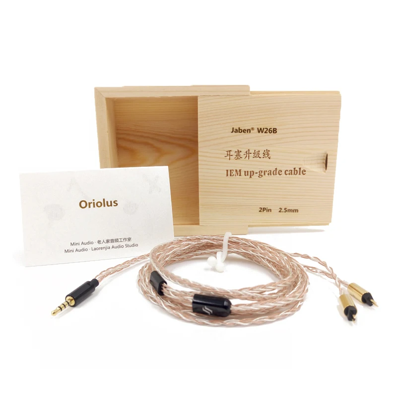 JABEN оригинальный W26/W26B IEM Up-grade кабель для наушников серых Oriolus 2Pin/0 78 2 5 мм 3 стерео