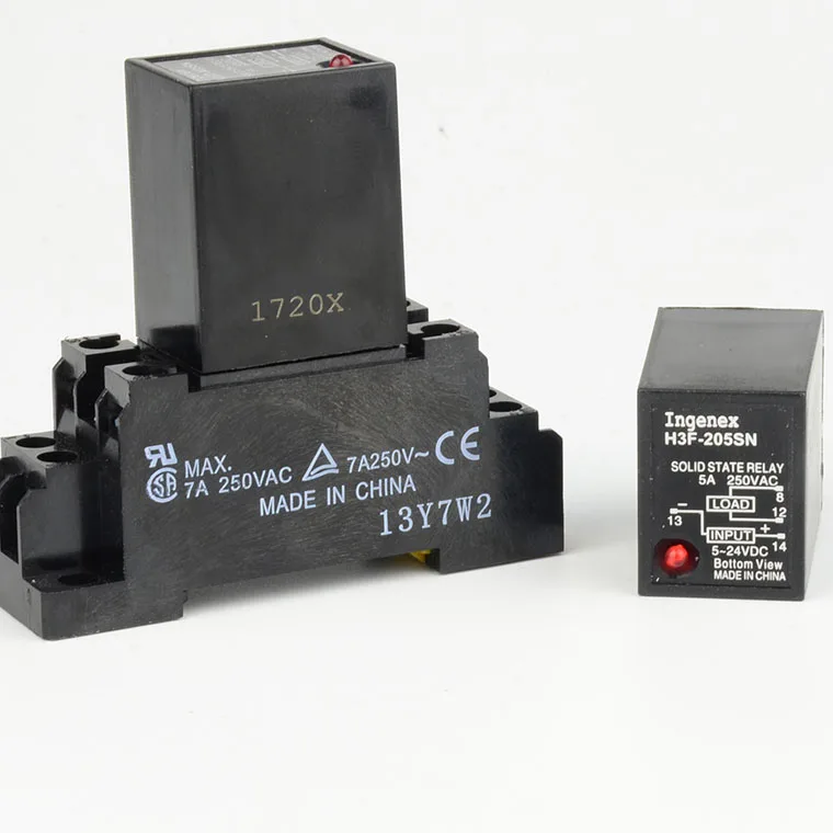 

Din Rail Solid State Relay DC-AC H3F-205SN DC-DC H3FD-X05SN 5A Out Put 5-24VDC or 100-220V AC