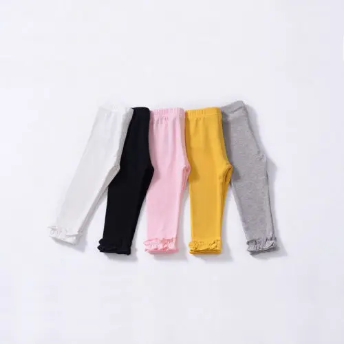 Детские леггинсы для маленьких девочек однотонные брюки повседневные школьные