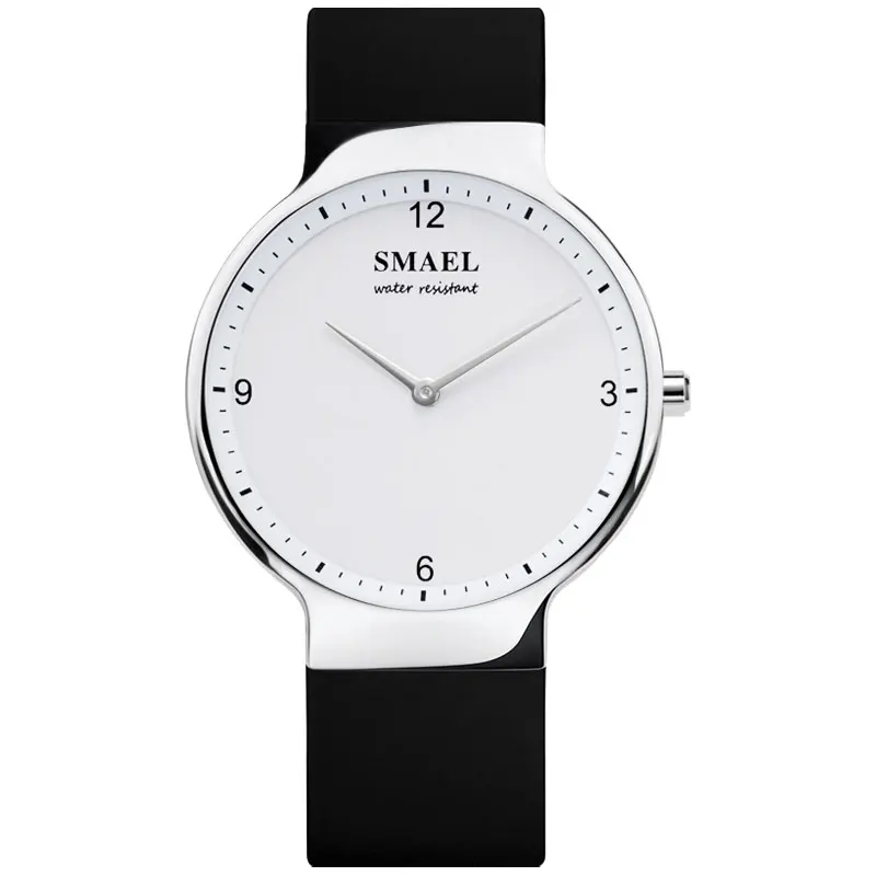 BlackSilver L SMAEL наручные часы для влюбленных пар женские цифровые часы мужские водонепроницаемые часы с датой 1835 золотые кварцевые часы силиконовые - Цвет: BlackSilver L