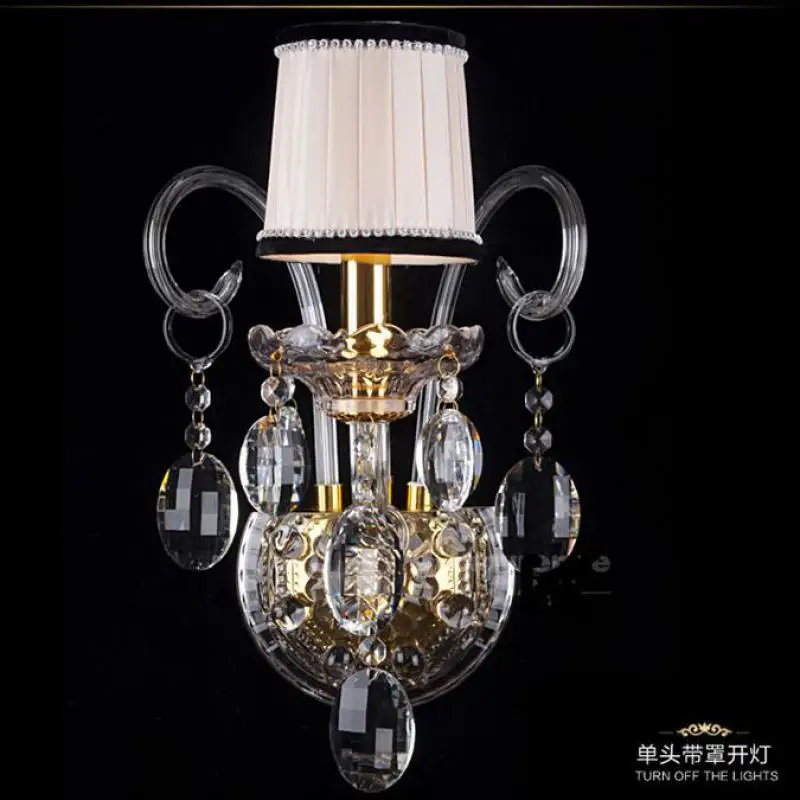 Свадебное светодиодное Золотое бра хрустальное освещение для спальни отеля