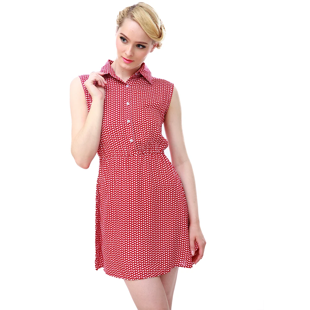 Женское мини-платье без рукавов с принтом листьев | Женская одежда