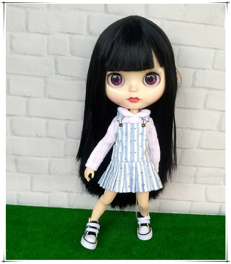 Новая одежда Blyth Doll футболка с длинными рукавами+ комбинезон юбка на лямках для Blyth Azone, Kurhn, Licca 1/6 аксессуары для кукол