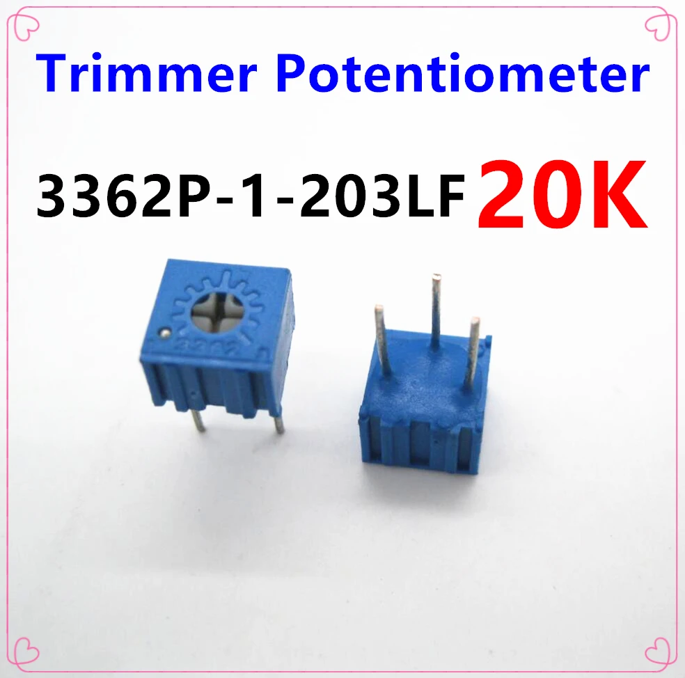 

Free shipping 15PCS Trimmer Potentiometer 3362P 20K 203 adjustable Resistors 3362 203 Variable Resistors 20K ohms
