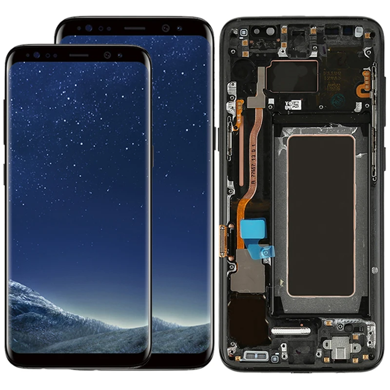 Оригинальный S8 Plus ЖК дисплей с рамкой для samsung Galaxy G950F экран G955F AMOLED сенсорный