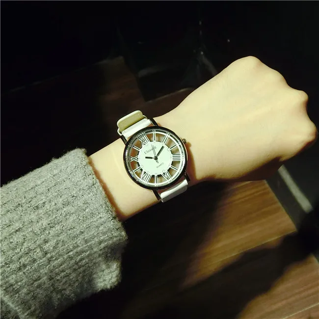 Relogio feminino 2017 новые модные женские винтажные двойные полые дизайнерские часы лист