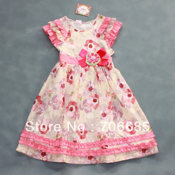 Children cool floral dress posed is nifty and lovely princess 100% cotton girl's Freeshipping | Детская одежда и обувь