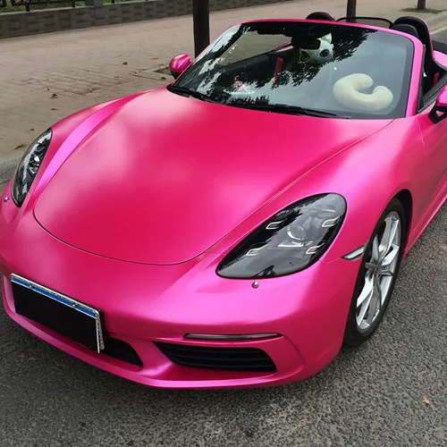 Rose Red Высококачественная металлическая автомобильная пленка для обертывания с молнией, автомобильная пленка для обертывания, стикер для автомобиля, украшение из фольги с размером 152 см x 200 см - Название цвета: Rose Red