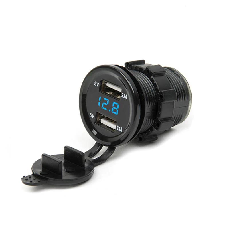 4.2A двойное автомобильное зарядное устройство USB с цифровым дисплеем напряжения