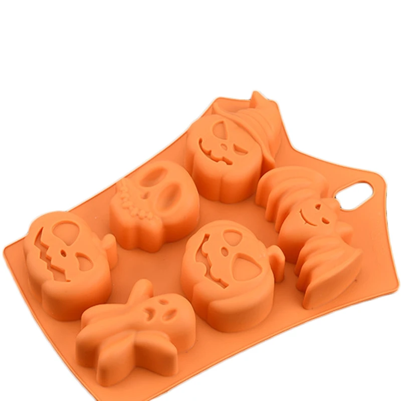 Хэллоуин Украшающий торт 6 отверстий тыквы Призрак Череп bat шоколадный