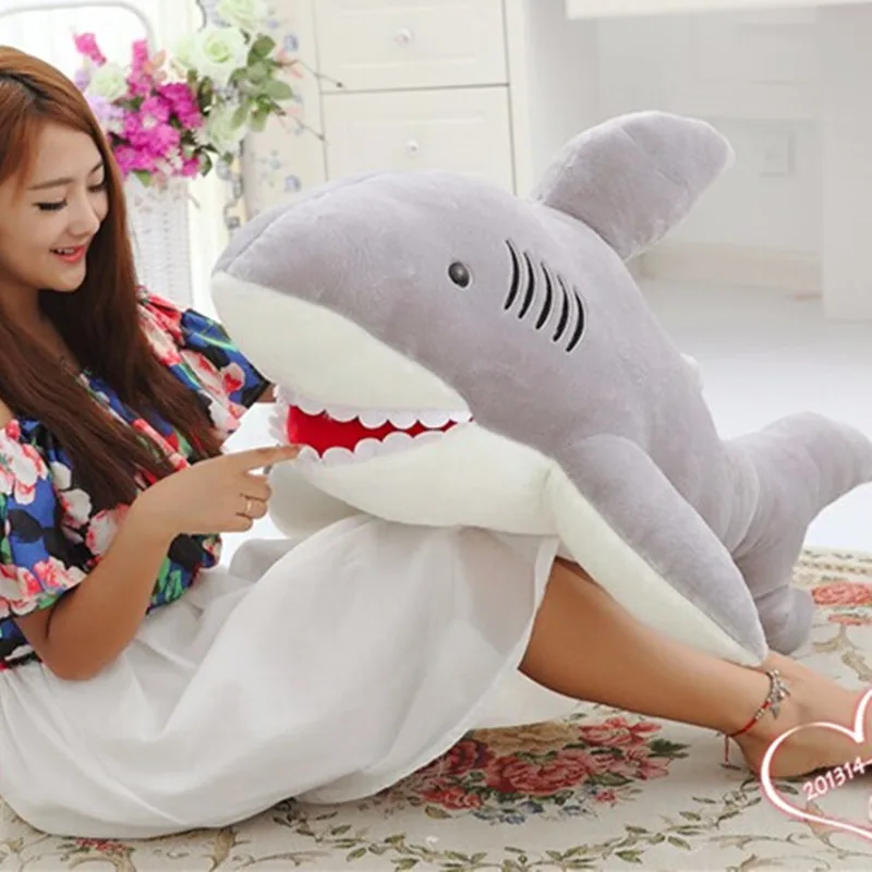 

1pc High Quality 70cm Shark Plush Toy Soft Stuffed Pillow Doll Birthday Gift Kids Baby Kawaii Toy Nice Brinquedos home Decorate