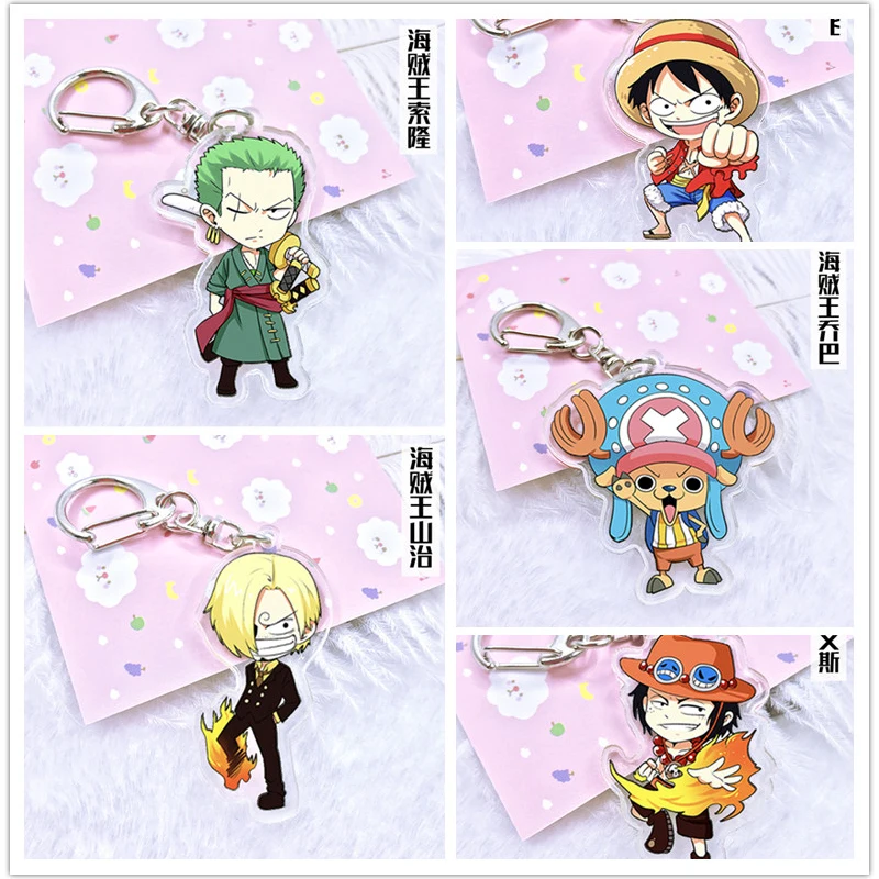 Аниме брелок цельный Sanji Franky Tony Chopper Luffy акриловый кулон двусторонний Брелоки