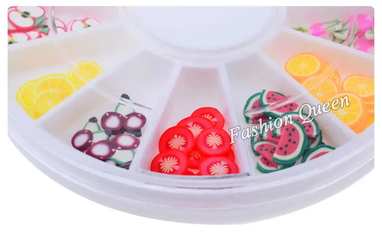 Сделай Сам дизайн ногтей колесо украшения фрукты ломтики 3d Полимерная глина