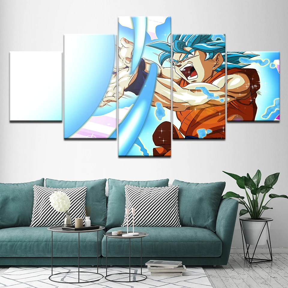 Стены Книги по искусству HD с Pictures Home Decor 5 шт. Dragon Ball Характер кадров современные