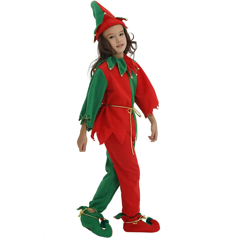 Boy Girl Elf Costume Kids Adults Family Green Cosplay New Year Costumes Gift Santa Claus Carnival Party Halloween Christmas |