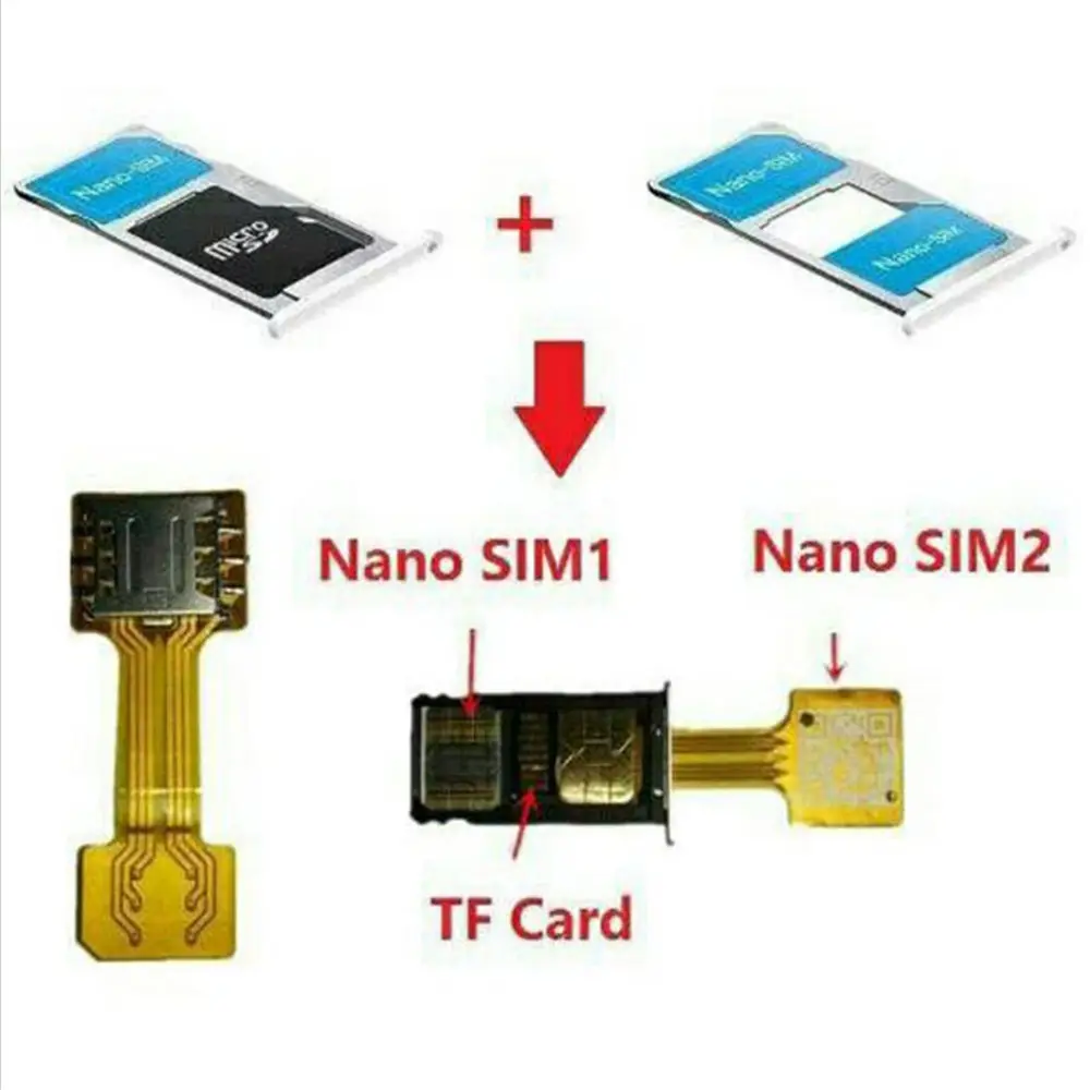 Гибридный двойной адаптер для двух SIM-карт Micro SD удлинитель 2 Nano Mini Xiaomi Redmi телефона